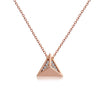 14k Rose Gold Diamond Stud Necklace