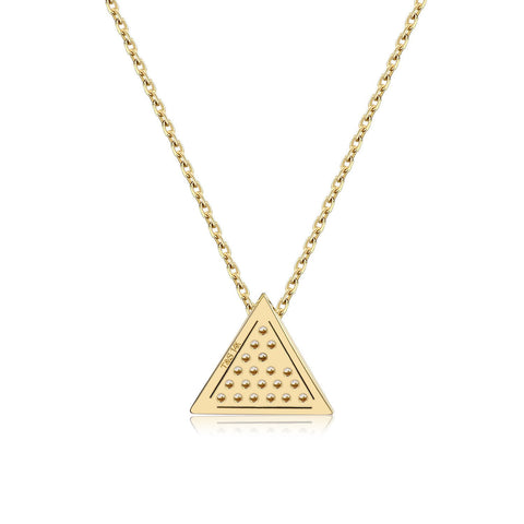 14k Yellow Gold Diamond Stud Necklace