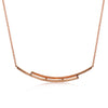 14k Rose Gold Diamond Double Bar Necklace