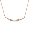 14k Rose Gold Diamond Double Bar Necklace