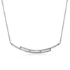 14k White Gold Diamond Double Bar Necklace
