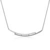 14k White Gold Diamond Double Bar Necklace