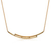 14k Yellow Gold Diamond Double Bar Necklace