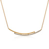 14k Yellow Gold Diamond Double Bar Necklace