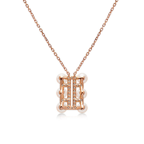 14k Rose Gold 4.5-5mm Akoya Triple Row Necklace