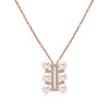 14k Rose Gold 4.5-5mm Akoya Triple Row Necklace