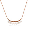 14k Rose Gold 4-4.5mm Akoya and Diamond Geo Bar Necklace