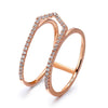 14k Rose Gold Diamond Open Arrow Ring