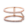 14k Rose Gold Diamond Open Arrow Ring