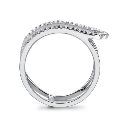 14k White Gold Diamond Open Arrow Ring