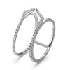 14k White Gold Diamond Open Arrow Ring