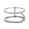 14k White Gold Diamond Open Arrow Ring