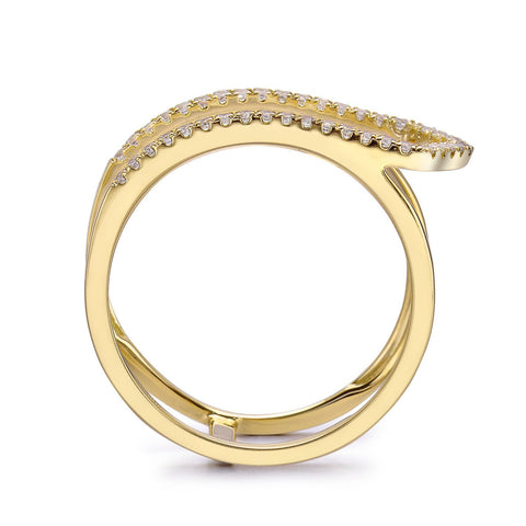 14k Yellow Gold Diamond Open Arrow Ring
