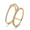 14k Yellow Gold Diamond Open Arrow Ring