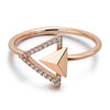14k Rose Gold Diamond Triangle Stud Ring