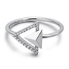 14k White Gold Diamond Triangle Stud Ring