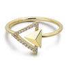 14k Yellow Gold Diamond Triangle Stud Ring