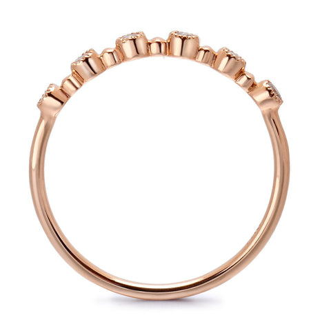 14k Rose Gold Diamond Stackable Ring