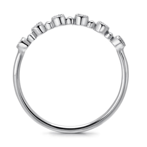 14k White Gold Diamond Stackable Ring