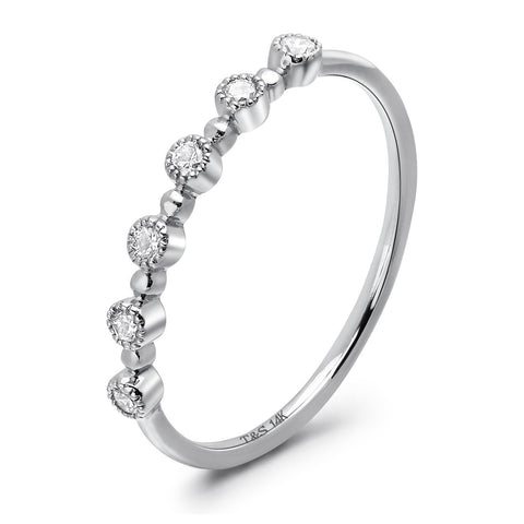 14k White Gold Diamond Stackable Ring