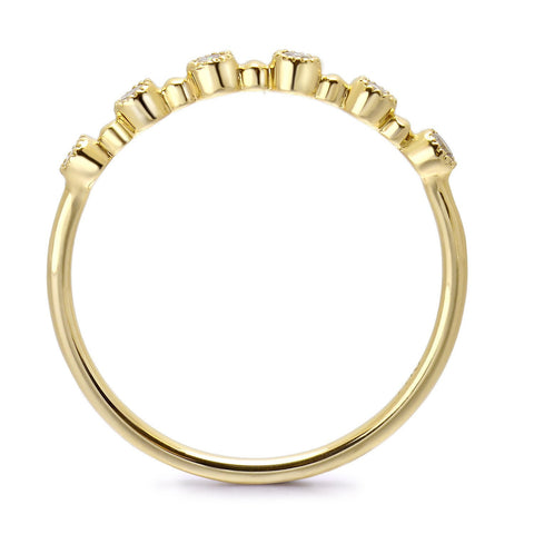 14k Yellow Gold Diamond Stackable Ring