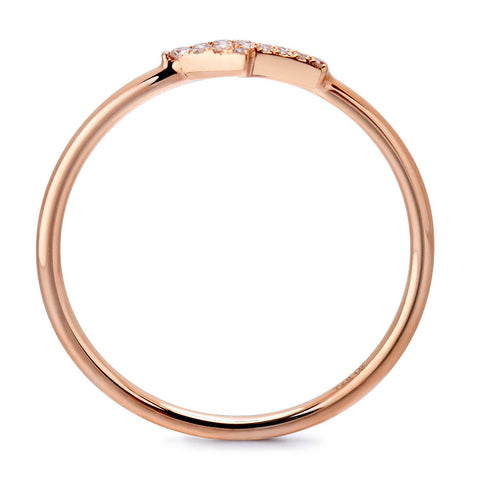 14k Rose Gold Diamond Arrow Stackable Ring