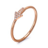 14k Rose Gold Diamond Arrow Stackable Ring