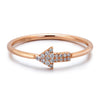 14k Rose Gold Diamond Arrow Stackable Ring