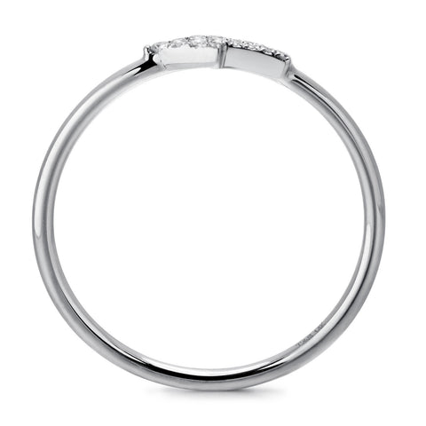 14k White Gold Diamond Arrow Stackable Ring