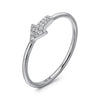 14k White Gold Diamond Arrow Stackable Ring