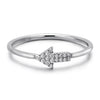 14k White Gold Diamond Arrow Stackable Ring