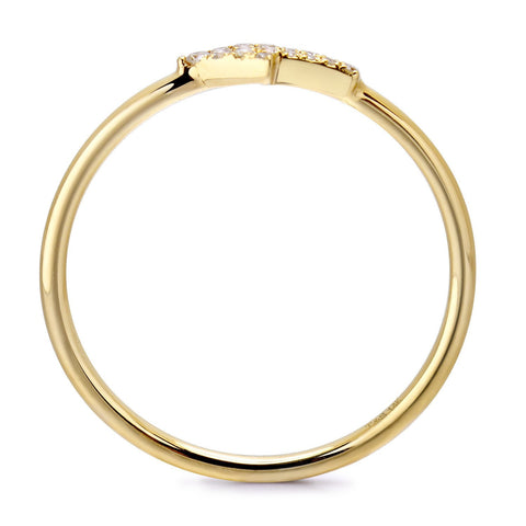 14k Yellow Gold Diamond Arrow Stackable Ring