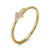14k Yellow Gold Diamond Arrow Stackable Ring