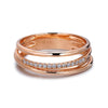 14k Rose Gold Diamond Triple Row Ring