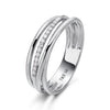14k White Gold Diamond Triple Row Ring