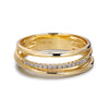 14k Yellow Gold Diamond Triple Row Ring