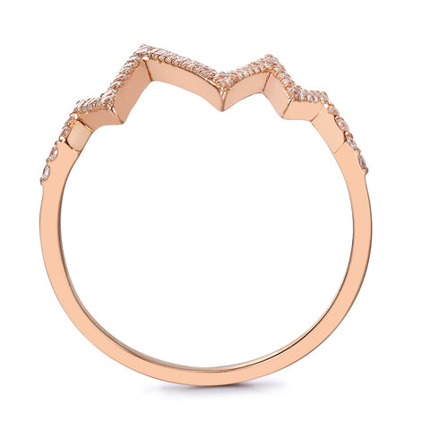 14k Rose Gold Diamond Heartbeat Ring