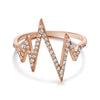 14k Rose Gold Diamond Heartbeat Ring