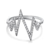 14k White Gold Diamond Heartbeat Ring