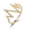 14k Yellow Gold Diamond Heartbeat Ring