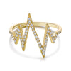 14k Yellow Gold Diamond Heartbeat Ring