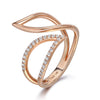 14k Rose Gold Diamond Petal Ring