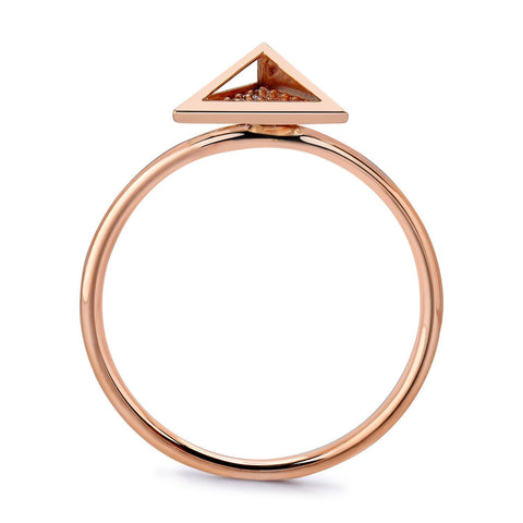 14k Rose Gold Diamond Stud Ring
