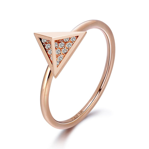 14k Rose Gold Diamond Stud Ring