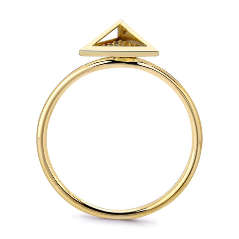 14k Yellow Gold Diamond Stud Ring
