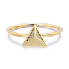 14k Yellow Gold Diamond Stud Ring
