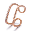 14k Rose Gold Diamond Double Geo Ring