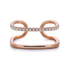 14k Rose Gold Diamond Double Geo Ring
