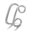 14k White Gold Diamond Double Geo Ring