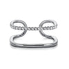 14k White Gold Diamond Double Geo Ring